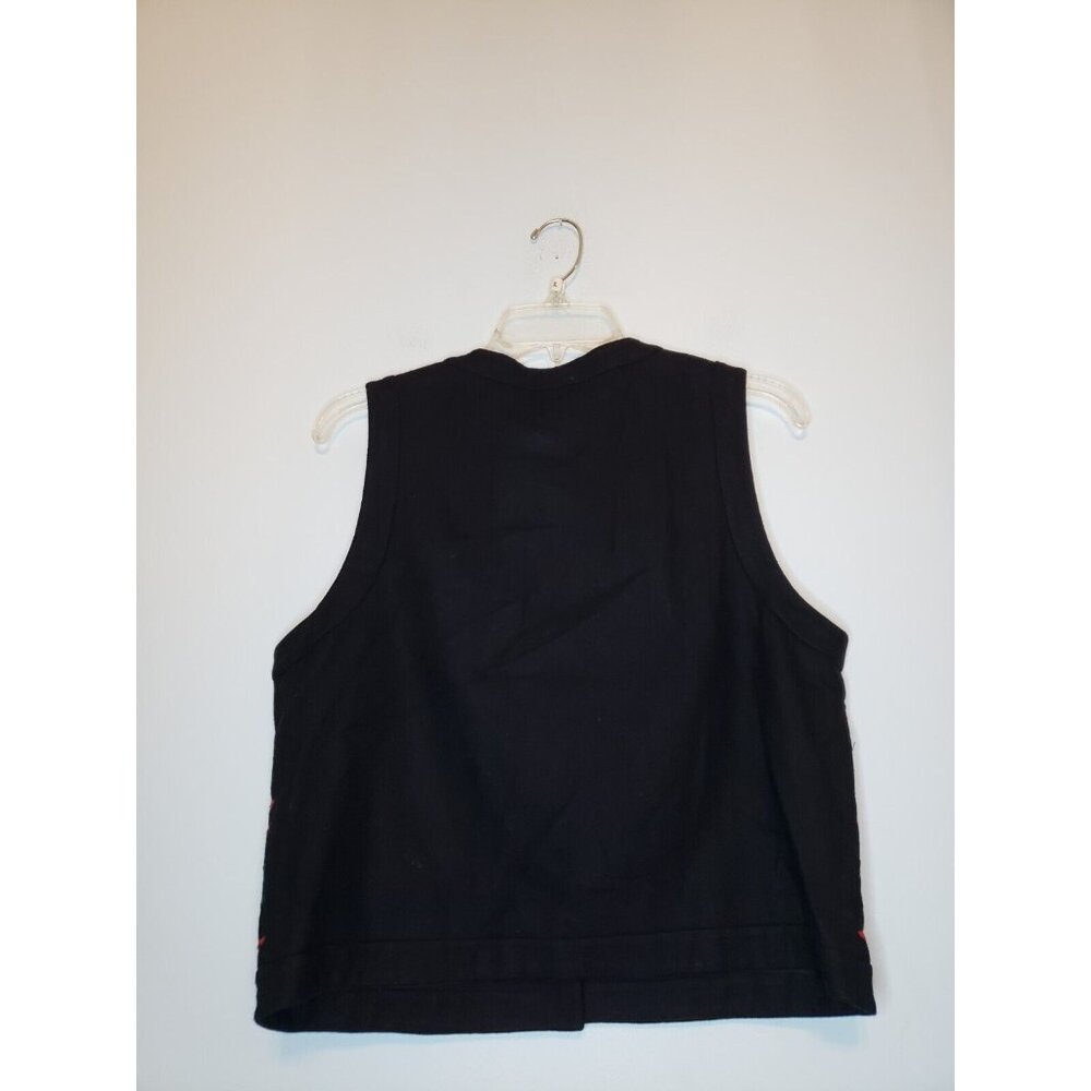 Talbots Womens Petite Sz S Vest Button Up Christmas Wool Blend Winter Holiday - Picture 2 of 6